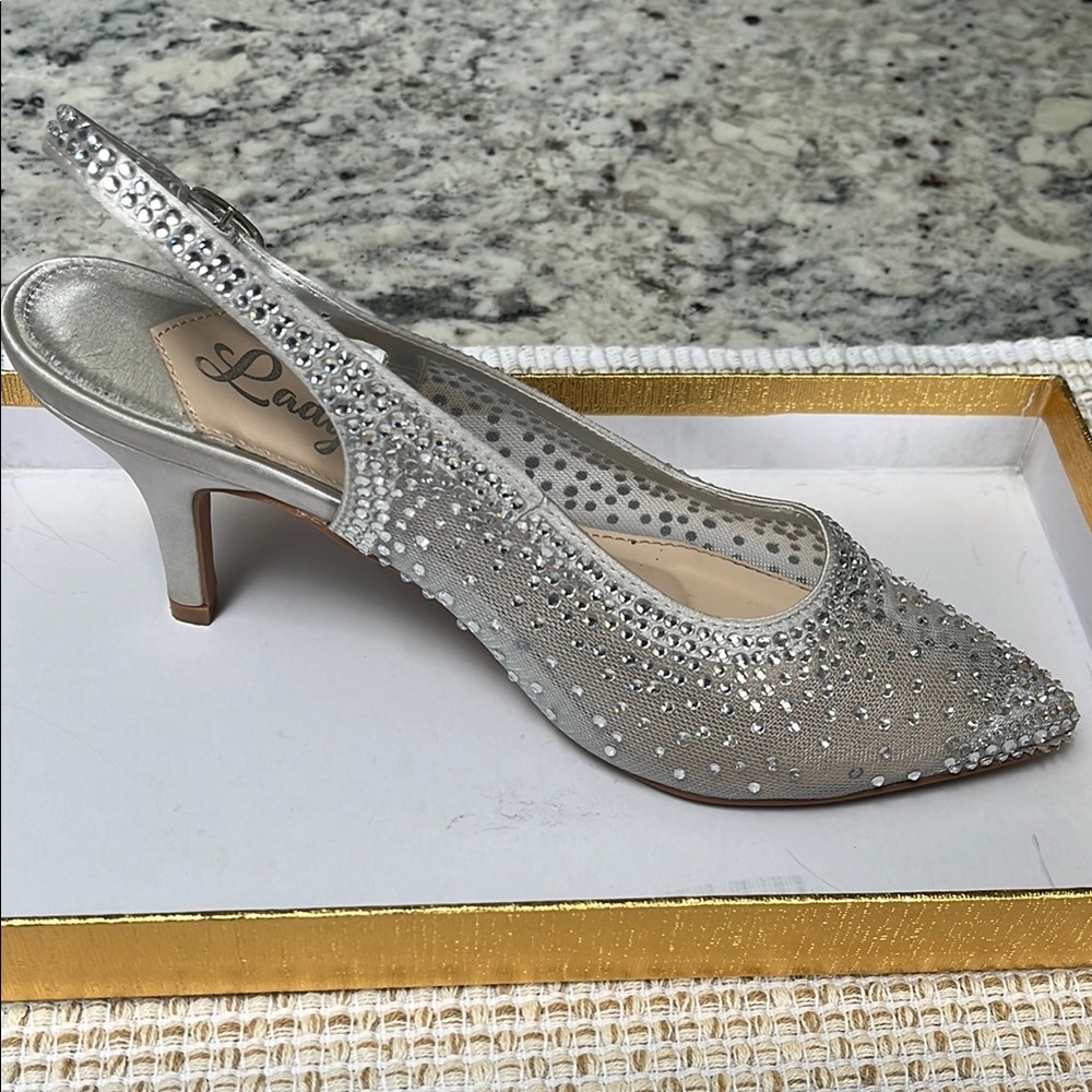 Luxe Silver Crystal Embellished Heels
